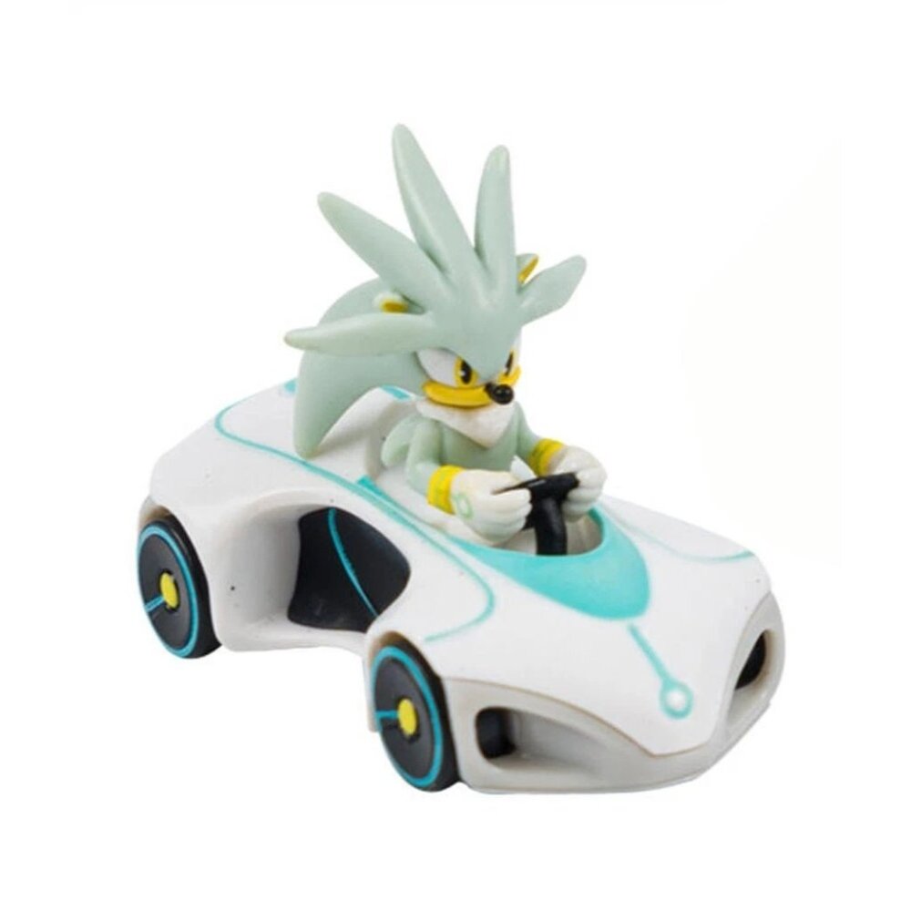 Sonic the Hedgehog Die-Cast Vehicle Wave 2 - Silver Hedgehog Lightron Car Figure - Picture 5 of 6